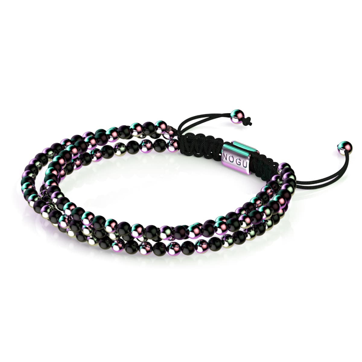 Trinité | Licorne Argent x Gunmetal | Bracelet Triple Rang